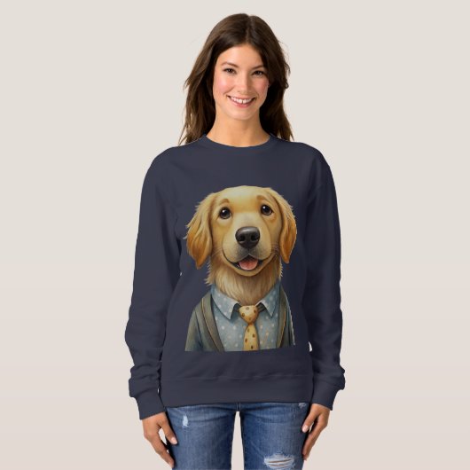 カスタムDog Photo Sweatshirt - Cozyスタイルfor Women スウェットシャツ (正面フル)