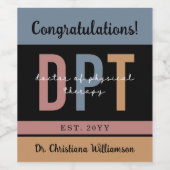 カスタムDPTフィジカルセラピー卒業博士 ワインラベル (シングルラベル)