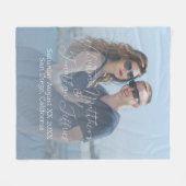 カスタムDusty Blueの写真結婚写真 フリースブランケット (正面(横))