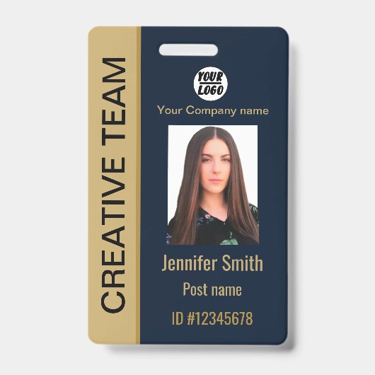 カスタムEmployee企業の,Name,Blue ID,バーコード バッジ (正面)