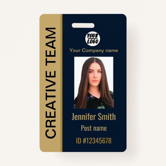 カスタムEmployee企業の,Name,Blue ID,バーコード バッジ (正面)