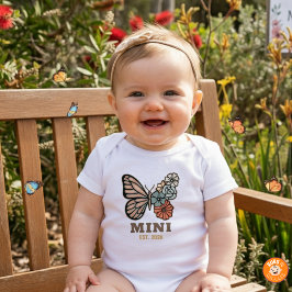 カスタムEST年とリンクするミニ蝶々デザインのベビー服 ベビーボディスーツ