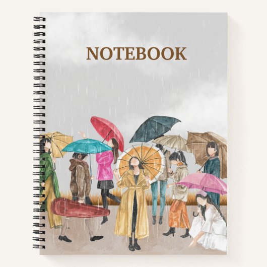 カスタムEutitic Beige 8.5インチx 11インチスパイラル ノートブック (正面)