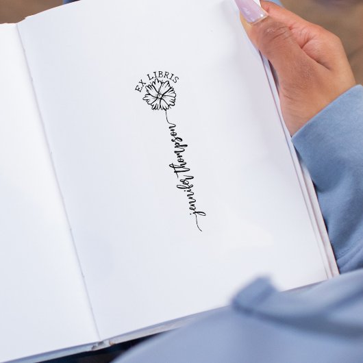 カスタムEx Librisスクリプト花本 ラバースタンプ