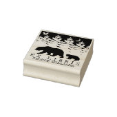 カスタムEx Libris、Forest Bear Book ラバースタンプ (スタンプ)