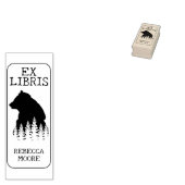 カスタムEx Libris, Forest Bear Libraryブック ラバースタンプ (押印)
