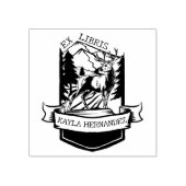 カスタムEx Libris、Forest Deer Book ラバースタンプ (インプリント)