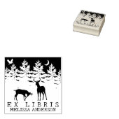 カスタムEx Libris、Forest Deer Book ラバースタンプ (押印)