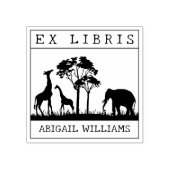 カスタムEx Libris, Wild Animals Africa Book ラバースタンプ (インプリント)
