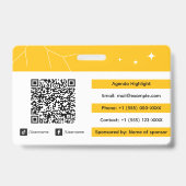 カスタムExpoバッジID QRコードとロゴ付き バッジ (裏面)