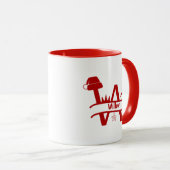 カスタムF字形クリスマスモノグラムマグ マグカップ (正面右)