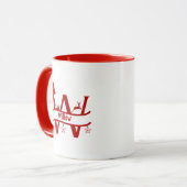カスタムF字形クリスマスモノグラムマグ マグカップ (正面左)