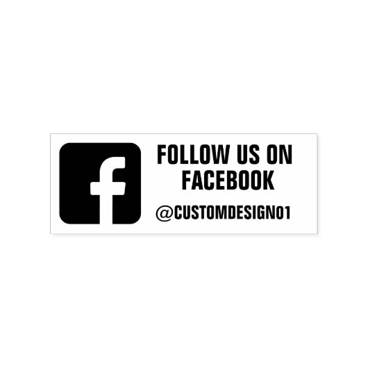 カスタムFacebookユーザー名 Facebook後を追でお知らせ ラバースタンプ (押印)