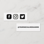 カスタムFacebook Instagram Twitter スキニー名刺 (正面/裏面)