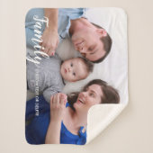 カスタムFamilyフォトスモダンクリプトパーソナライズされた シェルパブランケット (正面)