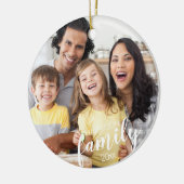 カスタムFAMILY (白文字) 2 – 写真記念 セラミックオーナメント (左)