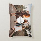 カスタムFamily Collage Photo Albumモノグラム アクセントクッション (正面(垂直))