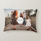 カスタムFamily Collage Photo Albumモノグラム アクセントクッション (裏面)