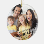 カスタムFAMILY (dark文字) 2-Photo Keepsake セラミックオーナメント (左)