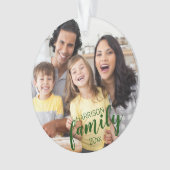 カスタムFAMILY Green Script 2 Photo Keepsake オーナメント (正面)