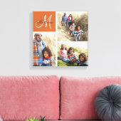 カスタムFamily Monogram Photo Collage Canvas Print キャンバスプリント (インサイチュ (リビング))