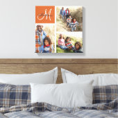 カスタムFamily Monogram Photo Collage Canvas Print キャンバスプリント (インサイチュ (寝室))