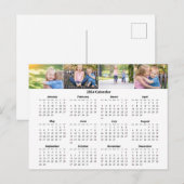 カスタムFamily Photo Collage 2024月別カレンダー ポストカード (正面/裏面)