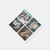 カスタムFamily Photo Collage Brush Script HOME スタンダードカクテルナプキン (角)