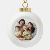 カスタムFAMILY Script One Photo Keepsake セラミックボールオーナメント (正面)
