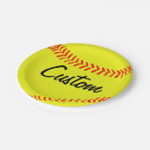 カスタムFastpitch Softballチーム名または文字パーティー ペーパープレート (アングル)