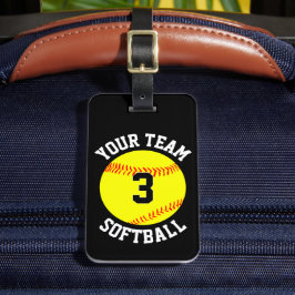 カスタムFastpitch Softballチーム名、プレイヤー番号 ラゲッジタグ