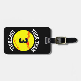 カスタムFastpitch Softballチーム名、プレイヤー番号 ラゲッジタグ