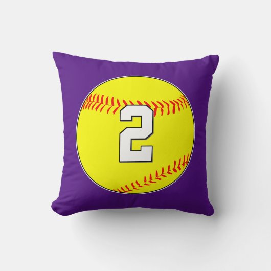 カスタムFastpitch Softballプレーヤー番号/文字 クッション (正面)