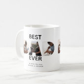 カスタムFaters Dayフォトコラージュ最高のパパスクリプト コーヒーマグカップ (正面左)