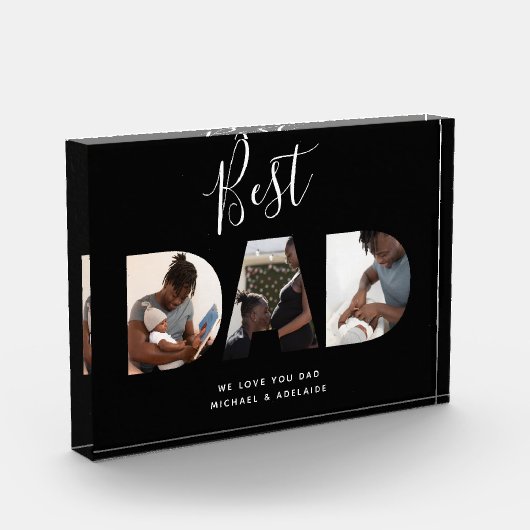 カスタムFaters Dayフォトコラージュ最高のパパスクリプト フォトブロック (左)