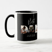 カスタムFaters Dayフォトコラージュ最高のパパスクリプト マグカップ (左)