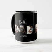 カスタムFaters Dayフォトコラージュ最高のパパスクリプト マグカップ (正面左)