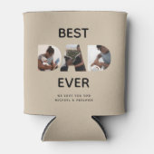 カスタムFaters Dayフォトコラージュ最高のパパスクリプト 缶クーラー (正面)