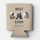 カスタムFaters Dayフォトコラージュ最高のパパスクリプト 缶クーラー (裏面)