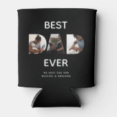 カスタムFaters Dayフォトコラージュ最高のパパスクリプト 缶クーラー (正面)