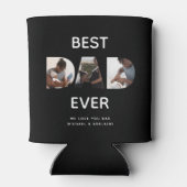 カスタムFaters Dayフォトコラージュ最高のパパスクリプト 缶クーラー (裏面)