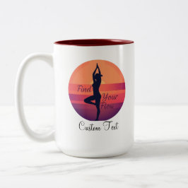 カスタムFind Your Flow Sunset Yoga ツートーンマグカップ