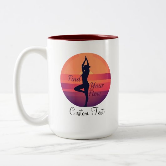 カスタムFind Your Flow Sunset Yoga ツートーンマグカップ (左)