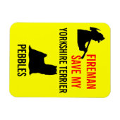 カスタムFireman救 My Yorkshire Terrier Safety マグネット (横)