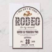 カスタムFirst Rodeo Arched Boys 2nd Birthdayパーティー 招待状 (正面)