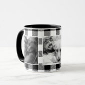 カスタムFriends写真バッファロープレイドパターンホワイト マグカップ (正面左)