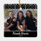 カスタムFriends Forever両面フォトクリスマス セラミックオーナメント (正面)