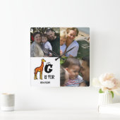 カスタムGはキリンのかわいいキリンのためのものだ スクエア壁時計 (ホーム)