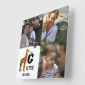 カスタムGはキリンのかわいいキリンのためのものだ スクエア壁時計 (傾斜)