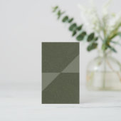カスタムGeometric Moss Green Texture Business Card 名刺 (スタンド正面)